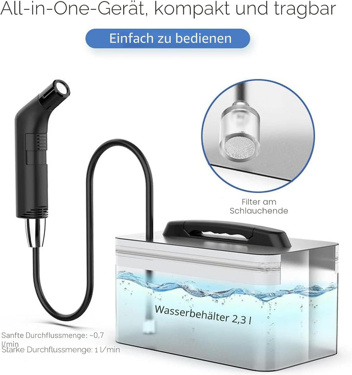 Elektrisches Bidet-Reise-Bidet, tragbarer Strahl für Toilette, Badezimmer und Outdoor-Wandern, musli