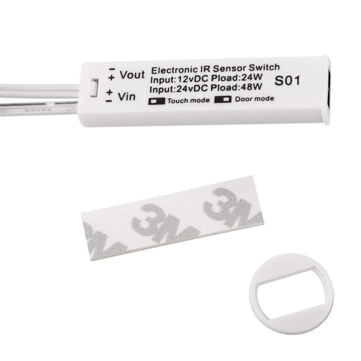Einbau - Mini-Sensor SO1 weiss schaltet bei Türbewegung oder Handbewegung, Schaltabstand 3-5 cm, IR
