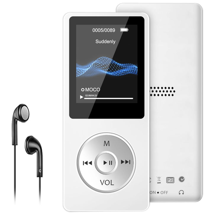 32GB MP3 Player Bluetooth 5.0 Musik Player, Nur 29g, mit 1.8" LCD-Bildschirm& Kopfhörer HiFi Sound K