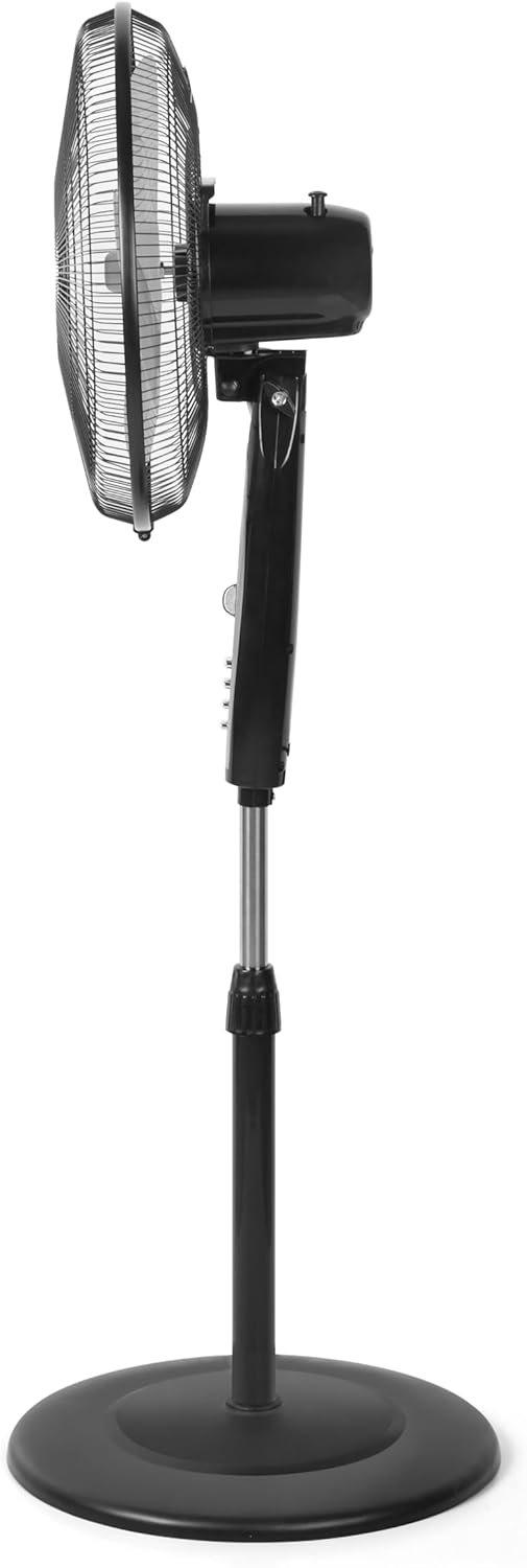 Orbegozo SF 3347 - Standventilator drei Stufen, Timer, drei Blätter, höheneinstellbar, 50 W, Schwarz