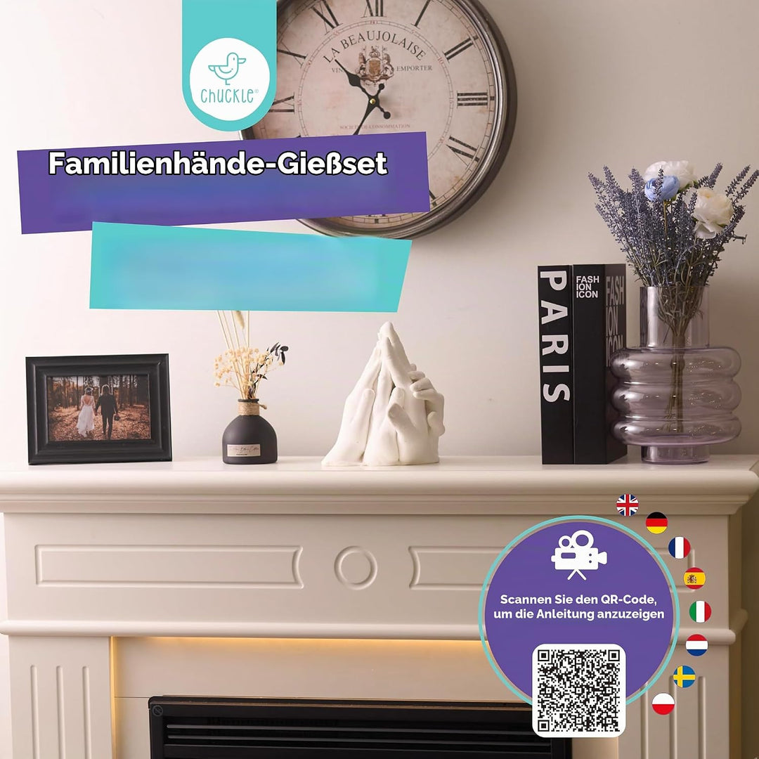 chuckle XL 3D Gipsabdruck Handabdruck Set Für Paare Und Familien – Kreatives Gipsabdruck Set Für Hoc