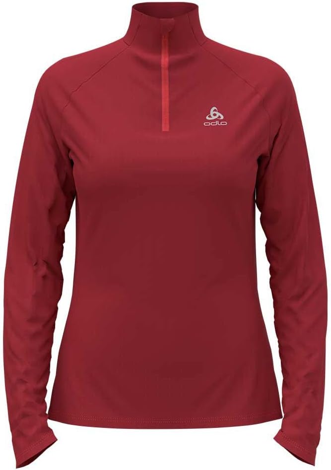 Odlo Damen Essential 1/2 Zip Longsleeve M American Beauty, M American Beauty