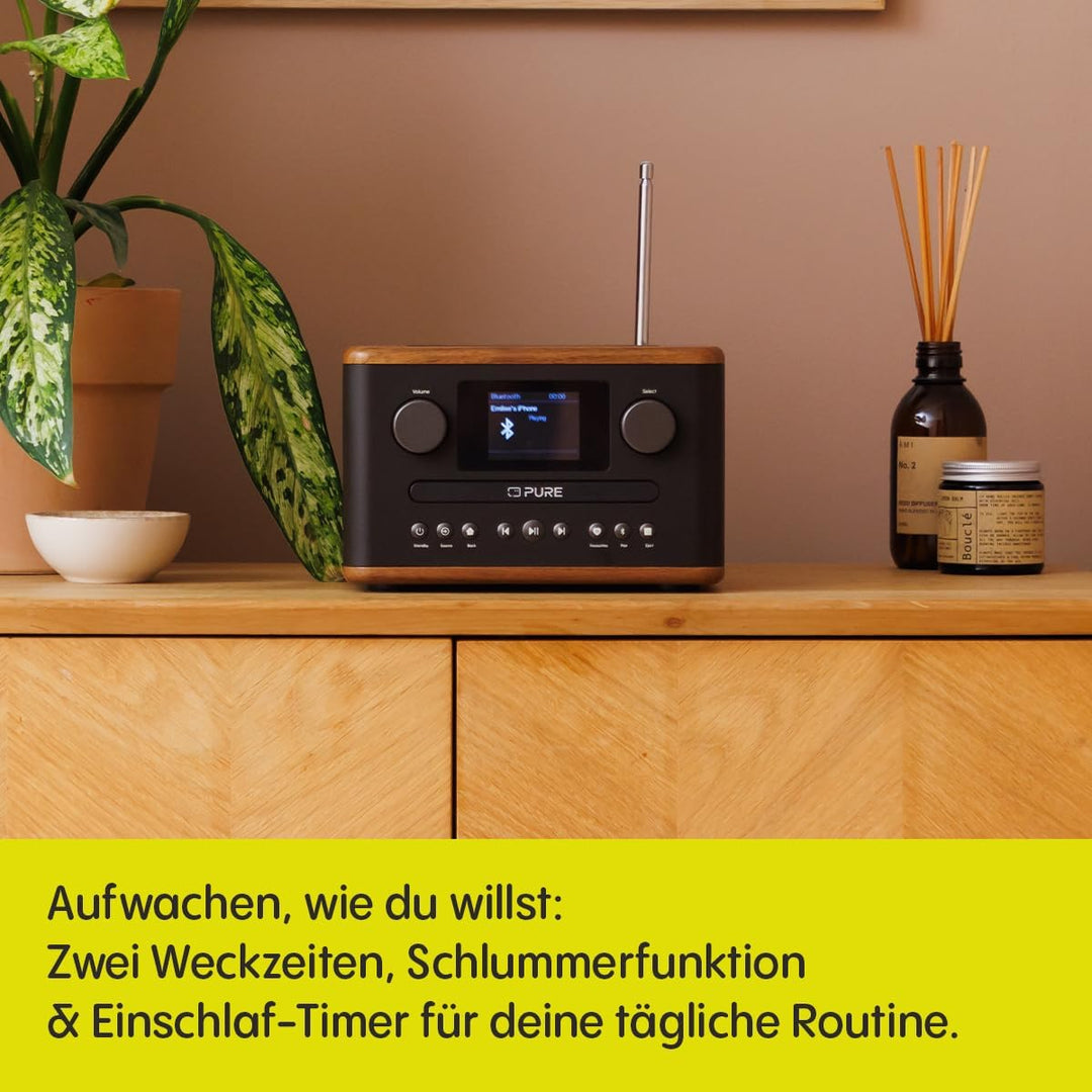 Pure Classic C-D4 – DAB+ & UKW Radio mit CD-Player, Netzbetrieb, Bluetooth 5.3, USB & AUX, Farbdispl