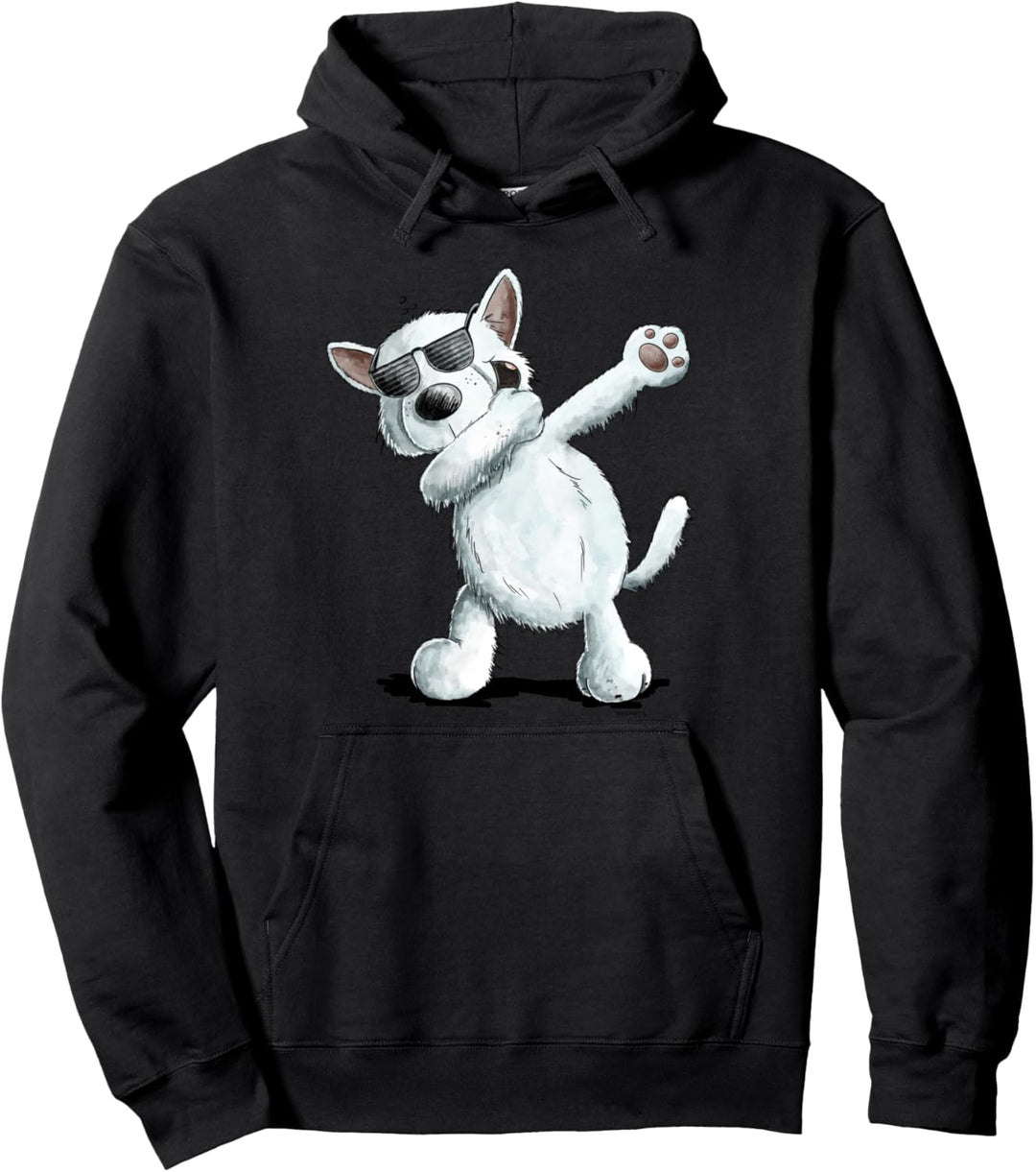 Dab Dance Weisser Schäferhund I Schweizer Schäferhund Comic Pullover Hoodie