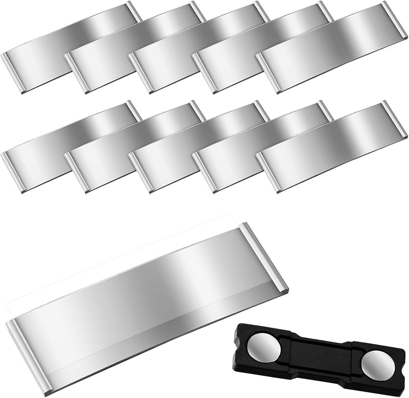 Aluminium Namensschilder mit Starkem Doppelmagnet Professionell Magnet Namensschild mit Papierschlit