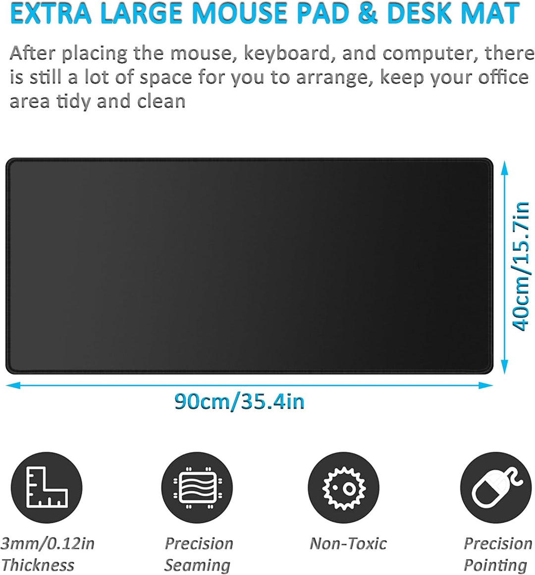 LL-COEUR XXL Schwarz Mauspad Gaming Mouse Mat Laptops Schreibtischunterlage Desk Pad (900 x 400 x 3