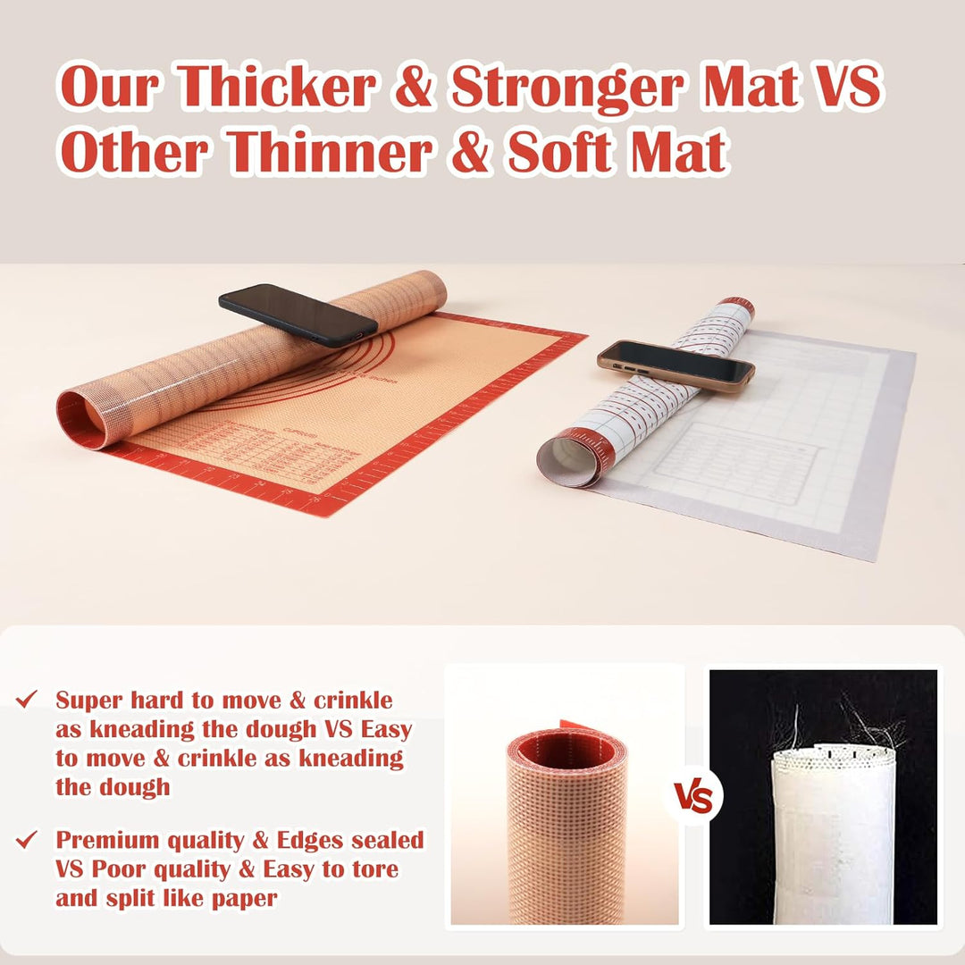 SUPER KITCHEN Super Gross Antihafte Rutschfeste Backunterlage/Backmatte Silikon 91,4x61cm Ausrollmat