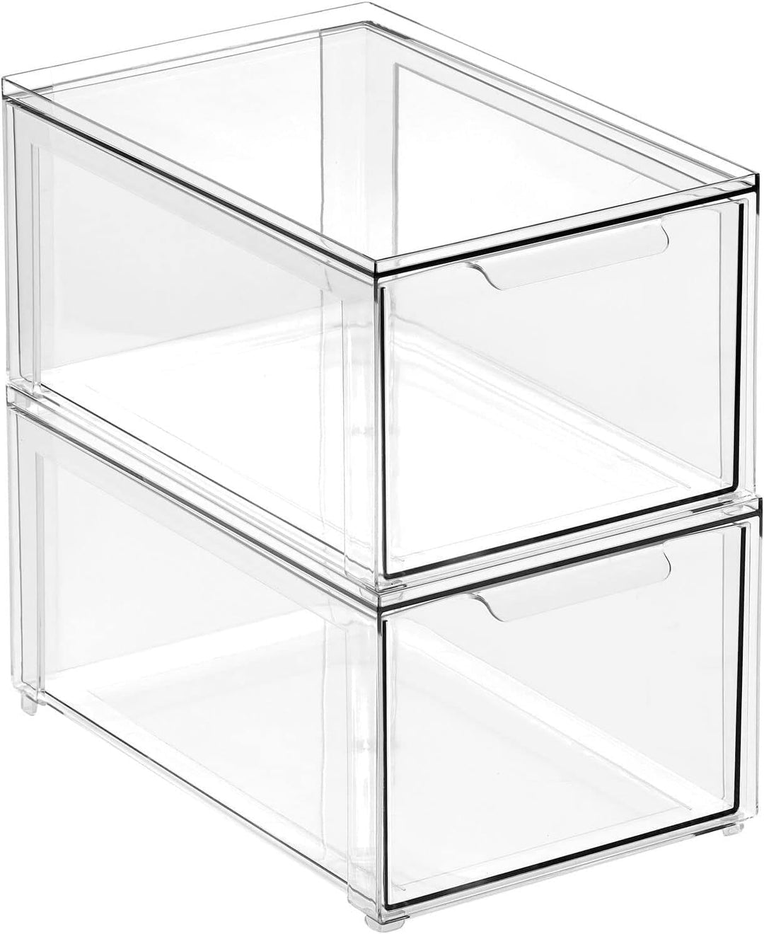 mDesign Schubladenbox – Stapelbox aus Kunststoff für Küchen- und Kühlschrank – Küchen Organizer für