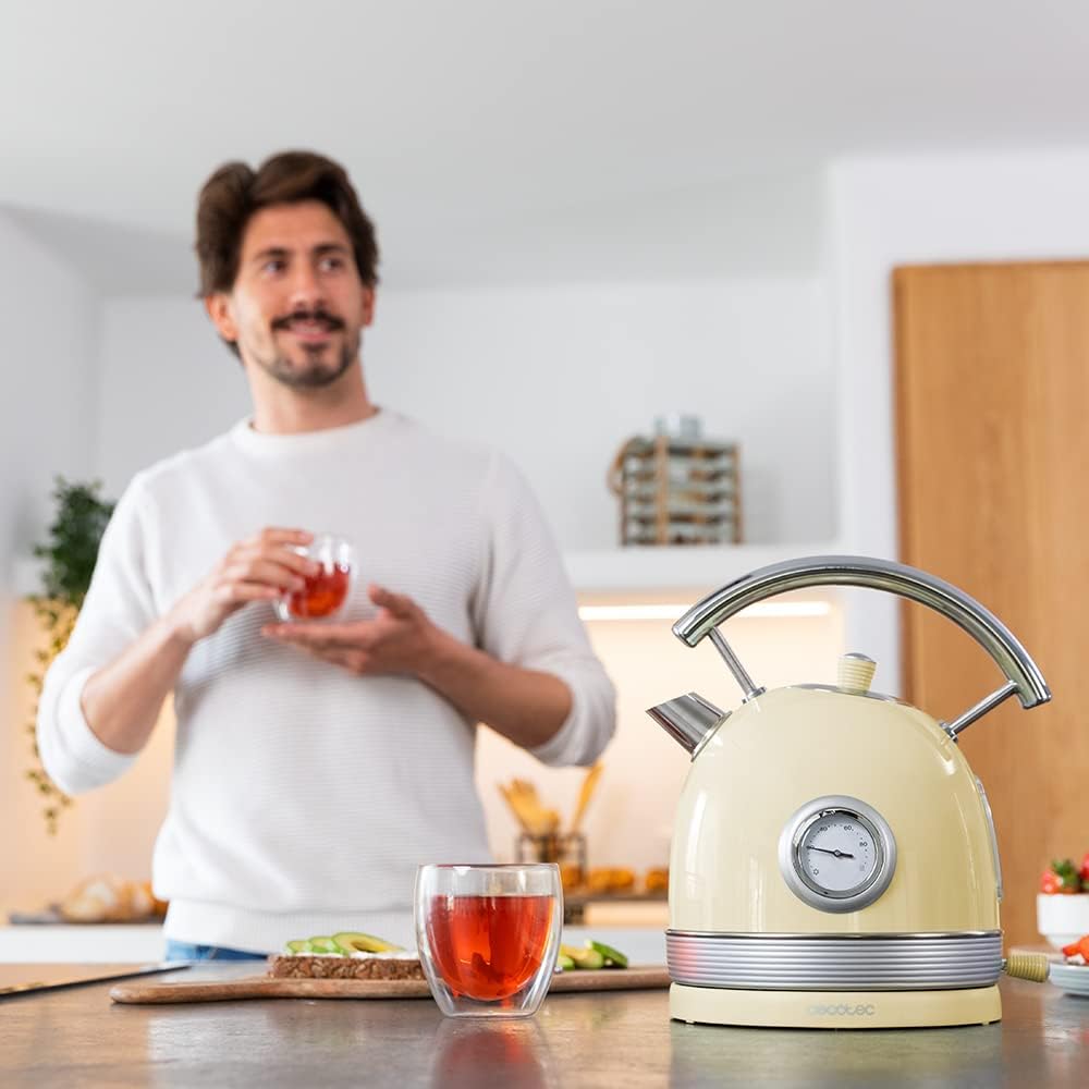 Cecotec ThermoSense 420 Elektrischer Wasserkocher, Gelb, 1, 8 l Fassungsvermögen, 2200 W, Temperatur