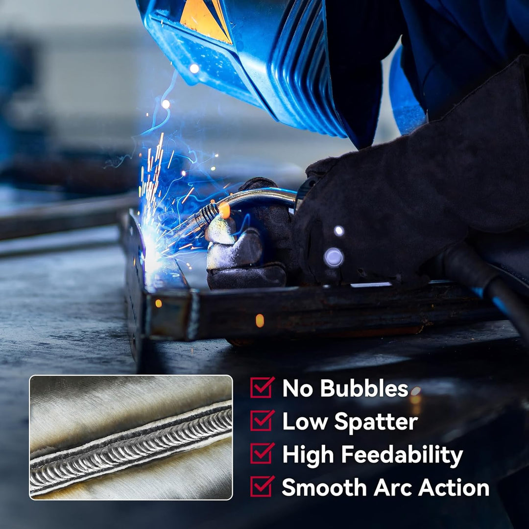 ARCCAPTAIN Fülldraht 0,8mm 2KG E71T-GS MIG Schweissdraht für Schweissgerät ohne Gas MIG/MAG FLUX Sch