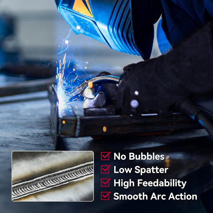 ARCCAPTAIN Fülldraht 0,8mm 2KG E71T-GS MIG Schweissdraht für Schweissgerät ohne Gas MIG/MAG FLUX Sch