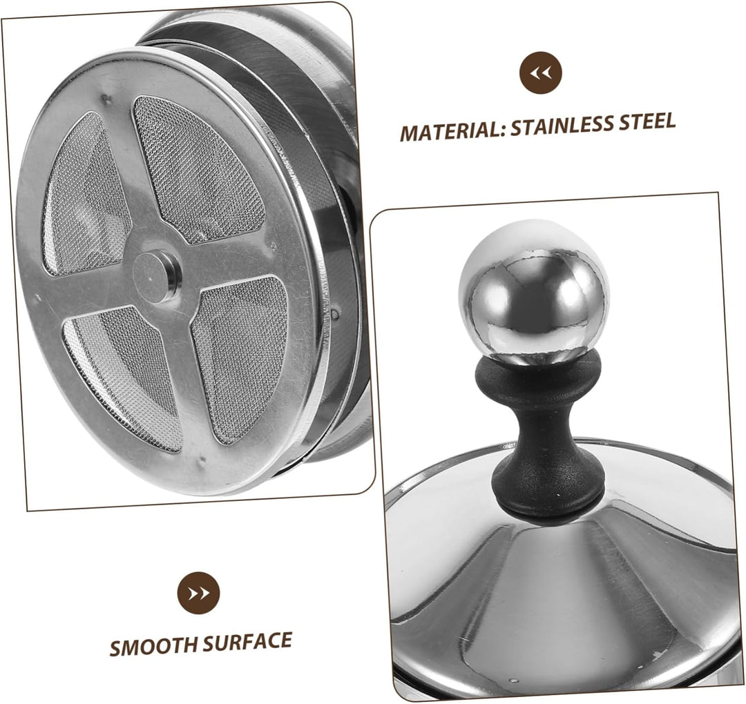 Toyvian 400 Ml Milchaufschäumer Edelstahl Doppelgitter Handpumpe Manuell Für Kaffee Cappuccino Vollm