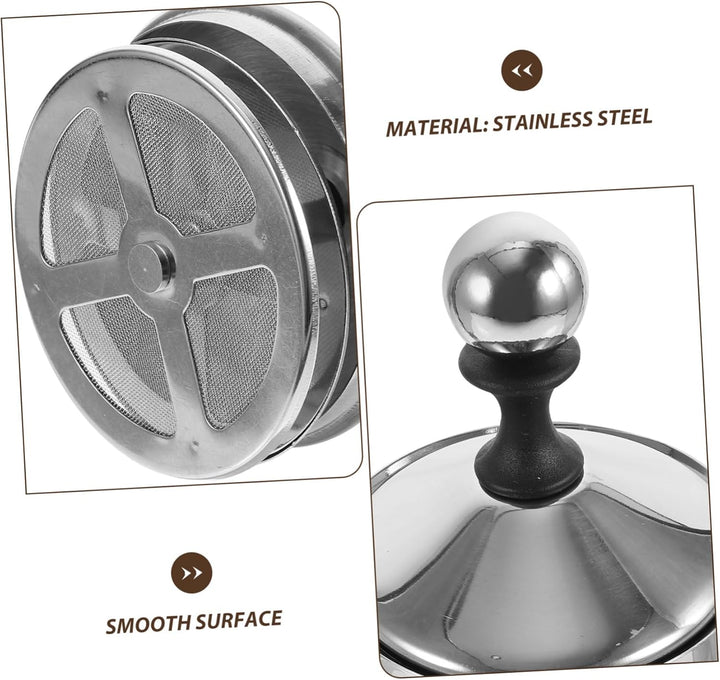 Toyvian 400 Ml Milchaufschäumer Edelstahl Doppelgitter Handpumpe Manuell Für Kaffee Cappuccino Vollm