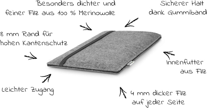 Stilbag massgeschneiderte Tablet-Hülle FINN | Tablettasche aus Filz | Tablet Schutzhülle | Tasche Ma