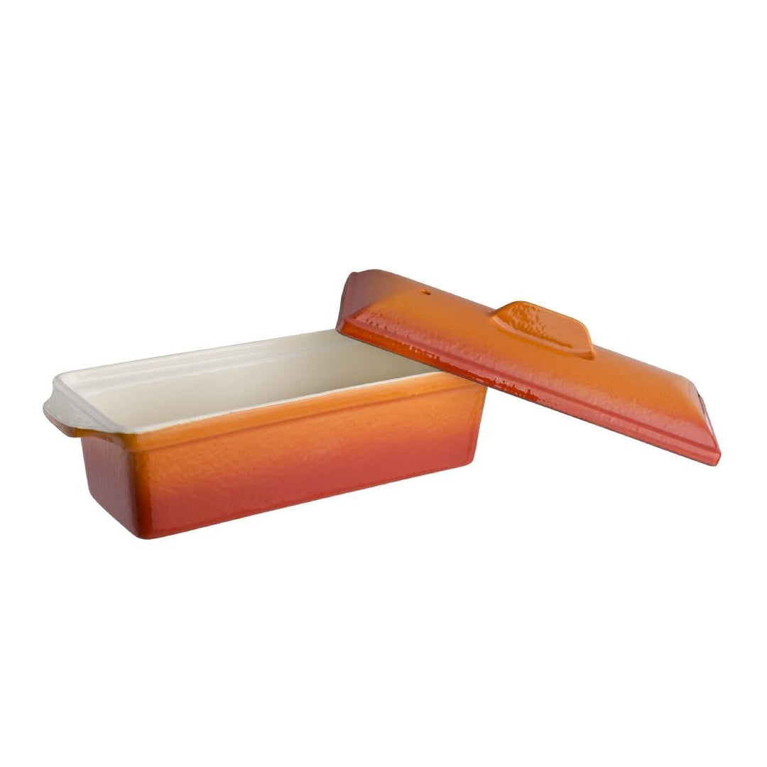 Vogue Paté-Terrinenform aus Gusseisen, 1,7 Liter, Orange und Creme, Grösse: 120 x 340 x 105 mm, Inne
