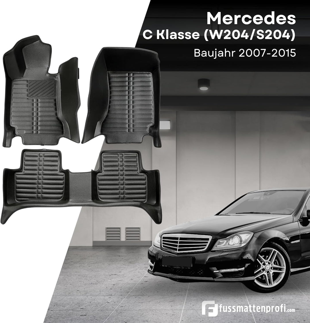 fussmattenprofi.com Fussmatten Auto Set für Mercedes C-Klasse (W204) Fussmatten Baujahr 2007-2014 I
