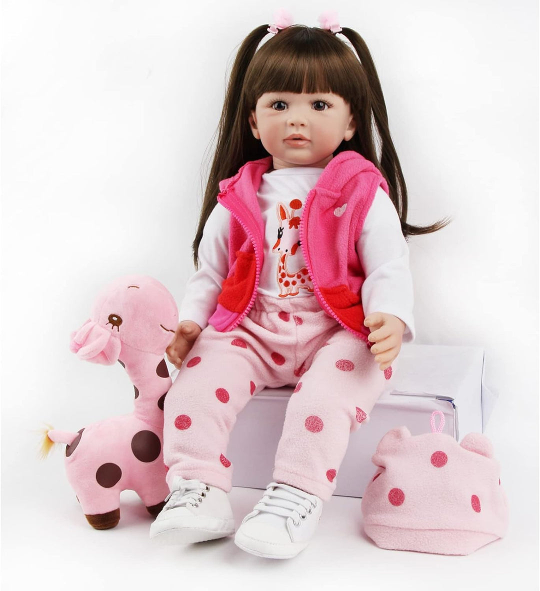 ZIYIUI Simulation Reborn Baby-Puppe 24 Zoll 60 cm Reborn Babys Mädchen Weiche Vinyl Silikon Lebensec