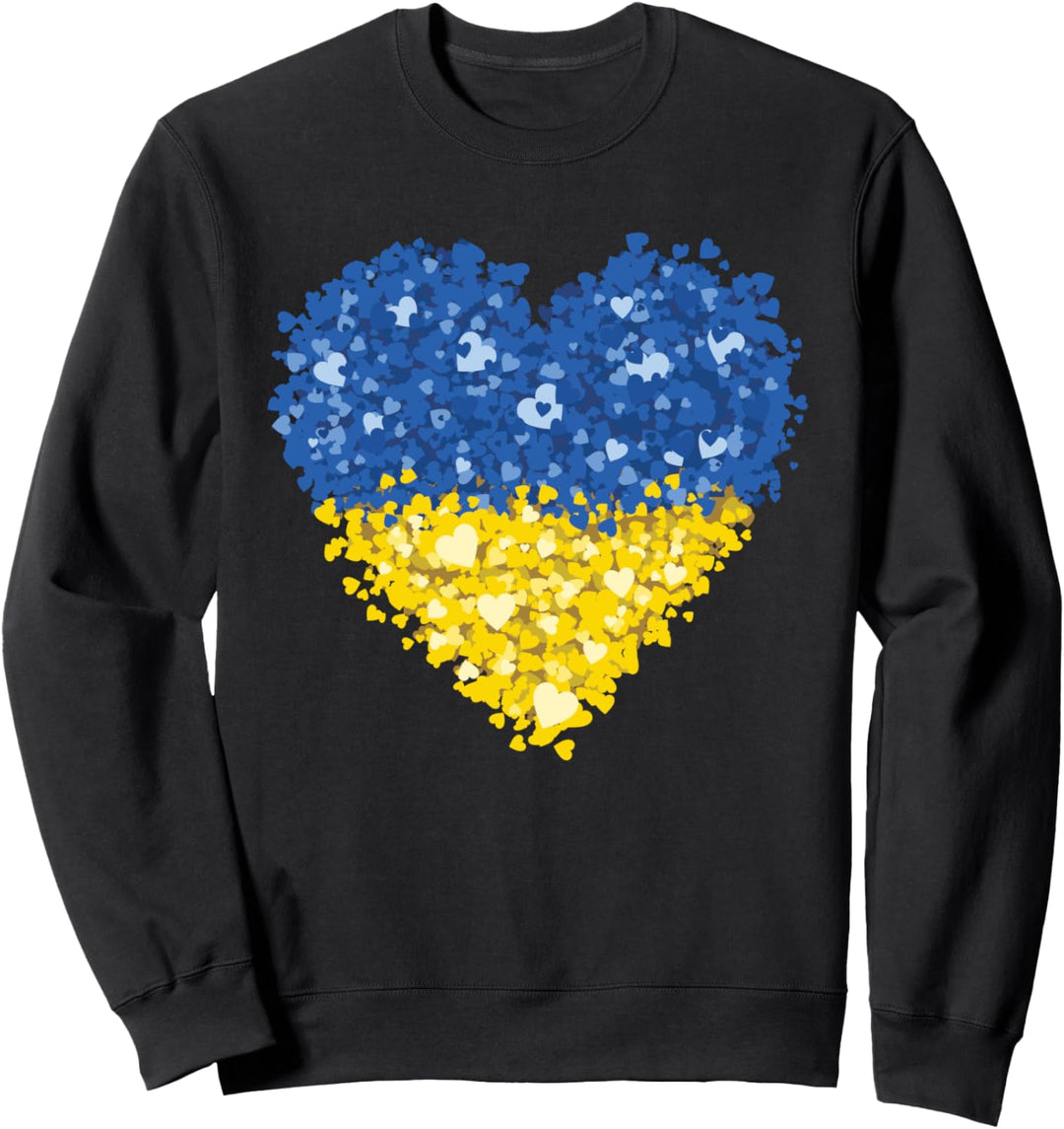 Ukraine Flagge Herz abstrakt Männer Frauen Kinder Ukrainisch Sweatshirt