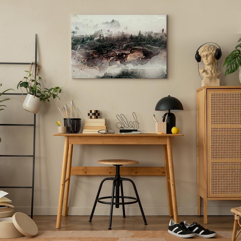murando Akustikbild Wald 120x80 cm Bilder Akustikschaum Hochleistungsschallabsorber Schallschutz Lei