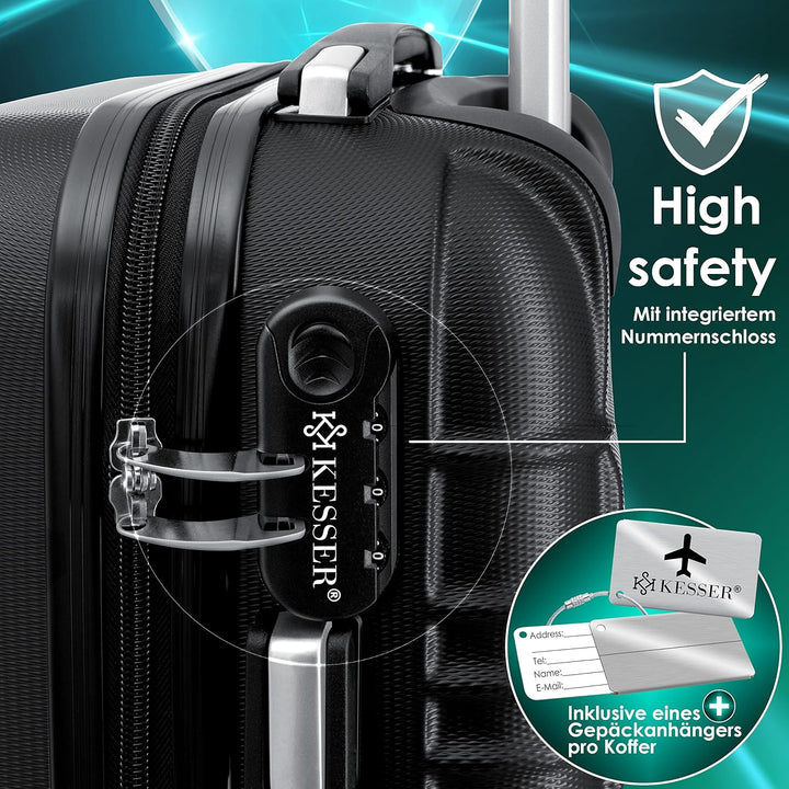 KESSER® 3tlg. Hartschalenkofferset Hartschalenkoffer Reisekoffer Set Reisekofferset Trolley Koffer I