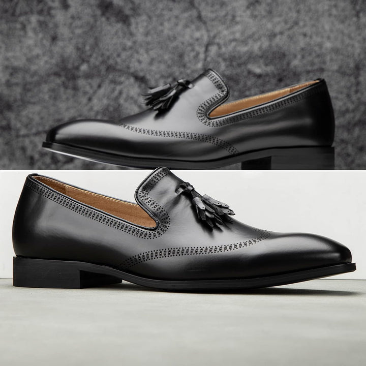 MEIJIANA Herren Mokassins Herren Elegante Schuhe Herren Casual Slip on Anzugschuhe 41 EU Schwarz 03,