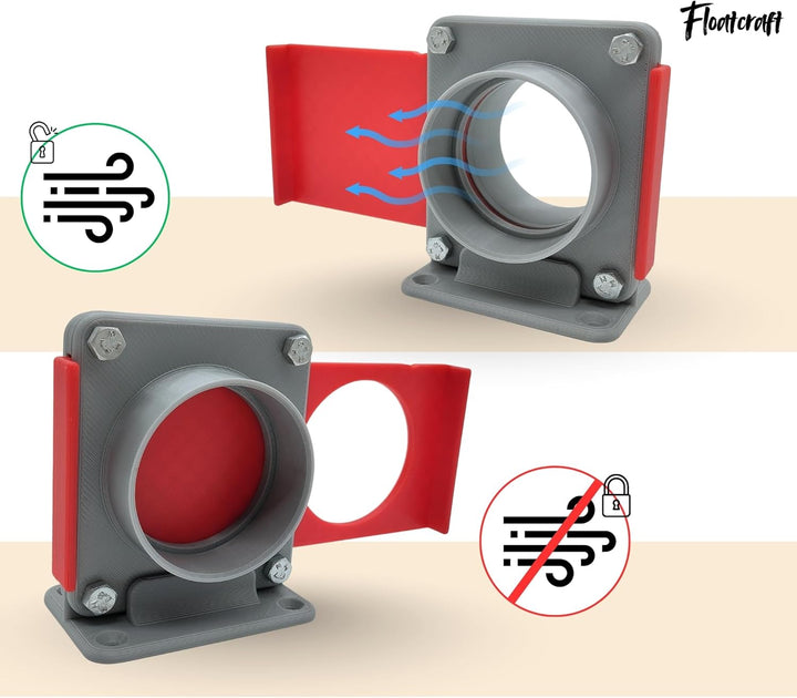 Absperrschieber DN50 für HT-Rohre – 3er-Set robustes Blastgate DN50 Set 3x, DN50 Set 3x