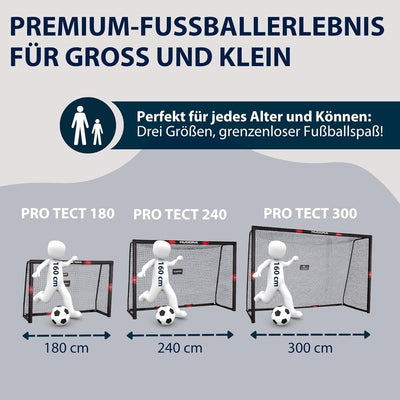 HUDORA Fussballtor Pro Tect - grosses Fussballtor für Kinder und Erwachsene - Schaumstoff ummantelte