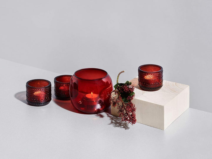 Iittala Kaasa Teelichthalter, Cranberry Rot