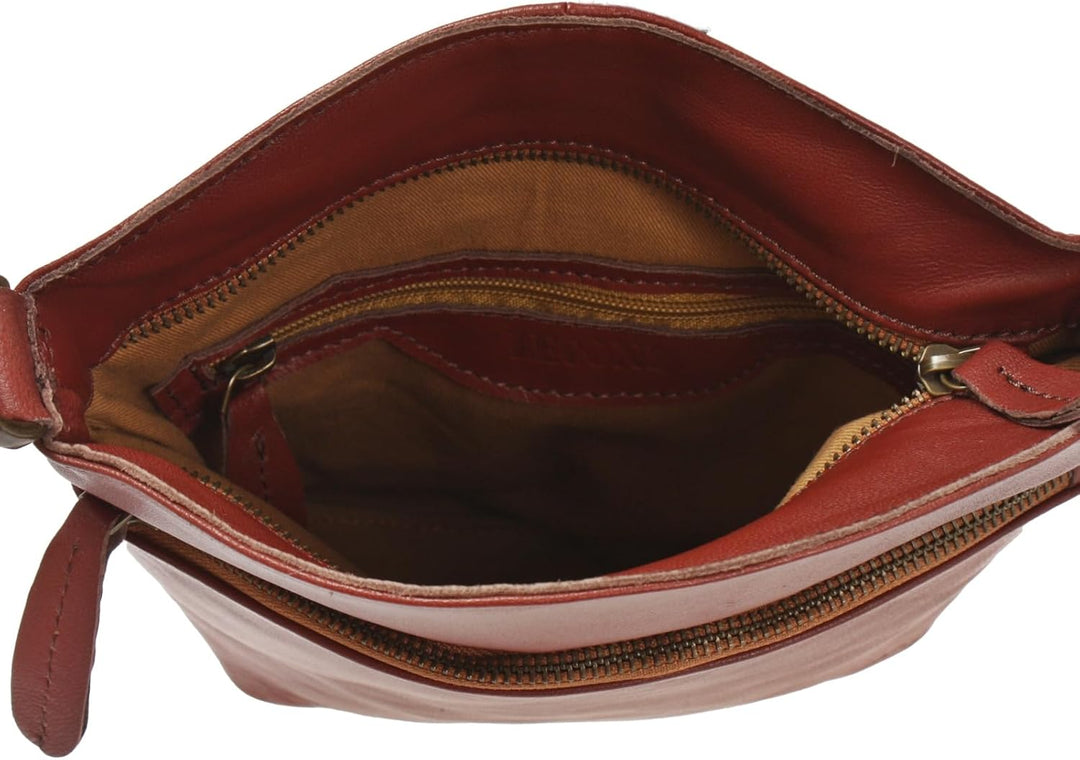 LECONI kleine Umhängetasche Damen Schultertasche Handtasche Freizeittasche Damentasche Ledertasche v