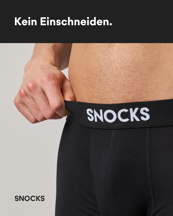 Snocks Boxershorts Herren Bio Baumwolle (6er Pack) Unterhosen Herren ohne einschneidenden Gummibund