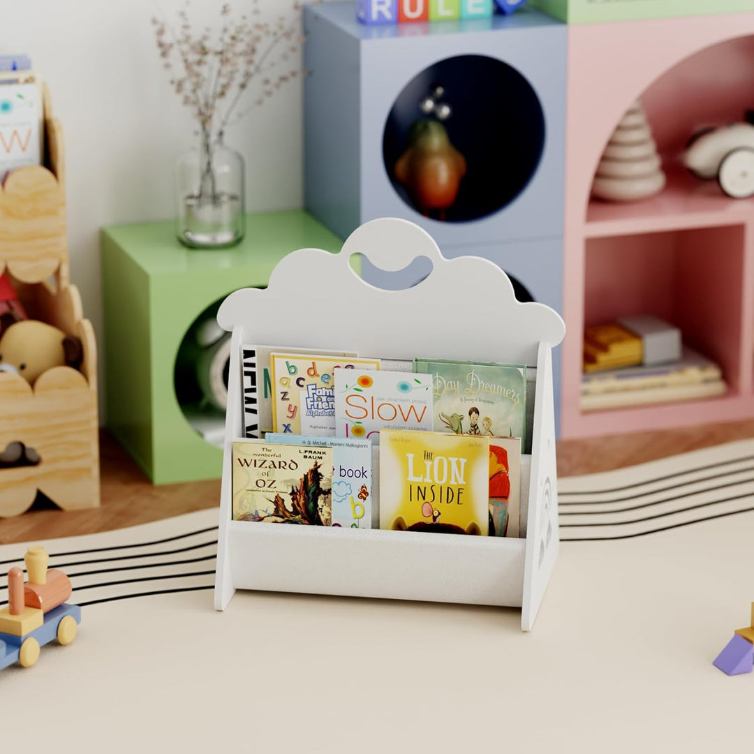 Kinder Bücherregal Holz,Montessori Bücherregal Kinder, Bücherkiste Kinder für Leseecke, Babyzimmer,