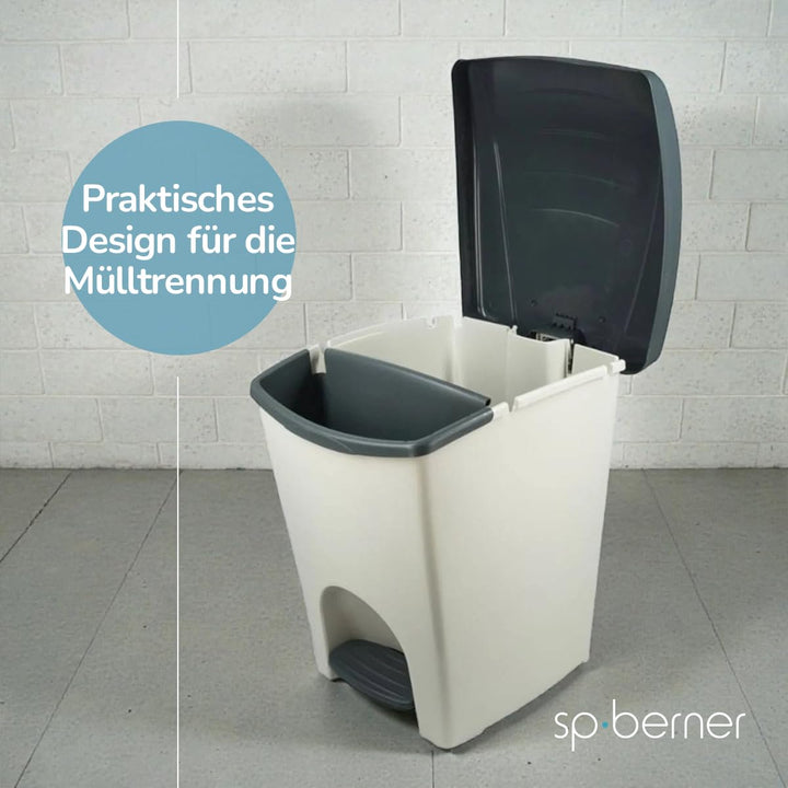 SP Berner - Recyclingbehälter 50 L mit hermetischem Deckel – Umweltfreundlicher Küchenmülleimer – Ab