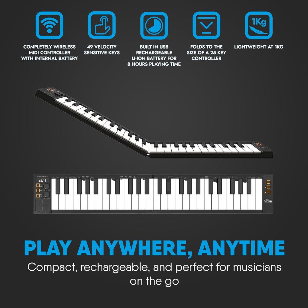 Carry-on von Blackstar FC-49 Klappbares USB Midi / Midi Over Bluetooth Controller Keyboard Eingebaut
