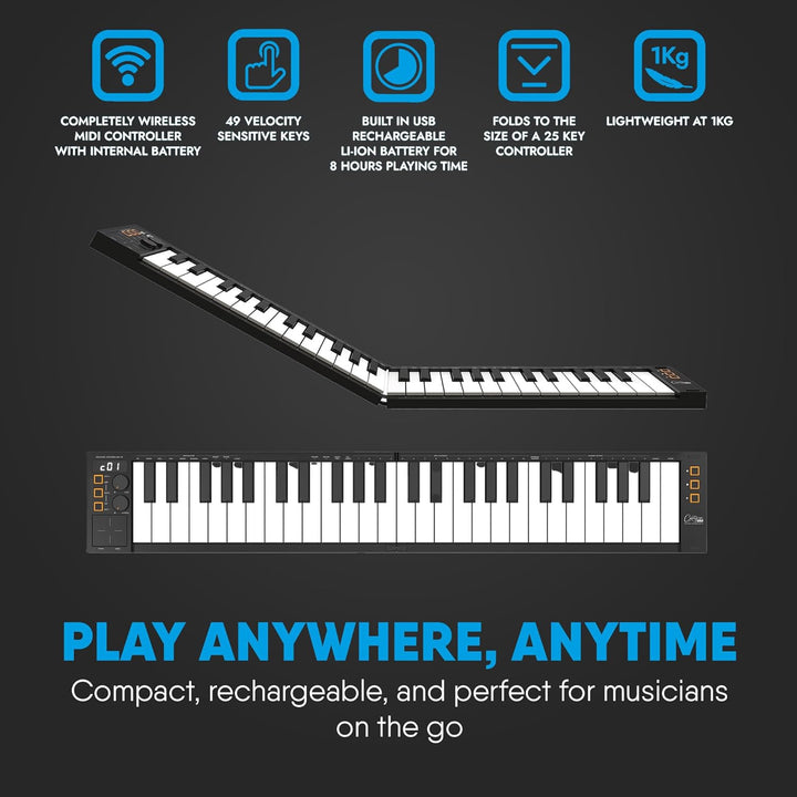 Carry-on von Blackstar FC-49 Klappbares USB Midi / Midi Over Bluetooth Controller Keyboard Eingebaut