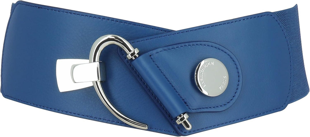 FASHIONGEN - Elastischer Damengürtel aus Rindsleder, DARLENE Blau XS, Blau XS