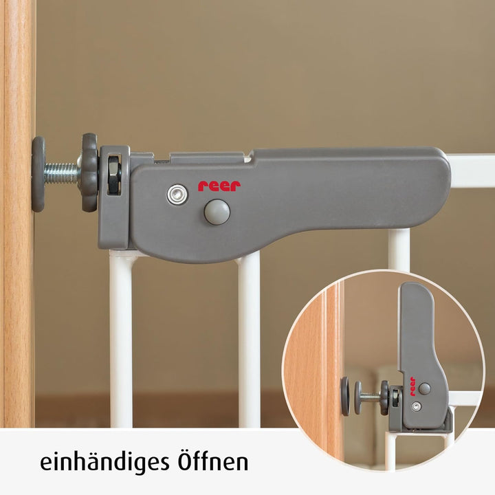 reer Türgitter und Treppengitter Advanced zum Schrauben, stabiler Halt, Durchgangsbreite 75-110cm