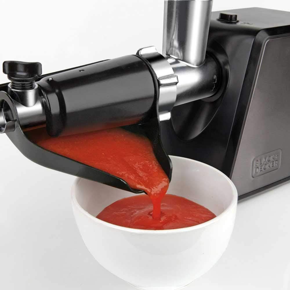 Black+Decker | Fleischwolf | BXMMA1000E | 1000W Leistung | Edelstahl | Aufsatz für Tomatensauce, spe