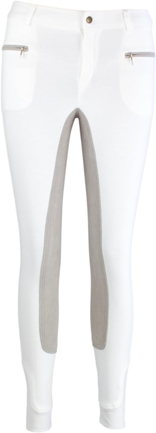 RL24 Damen Reithose Vollbesatz Flex BASICLINE 36 Weiss/Grau, 36 Weiss/Grau