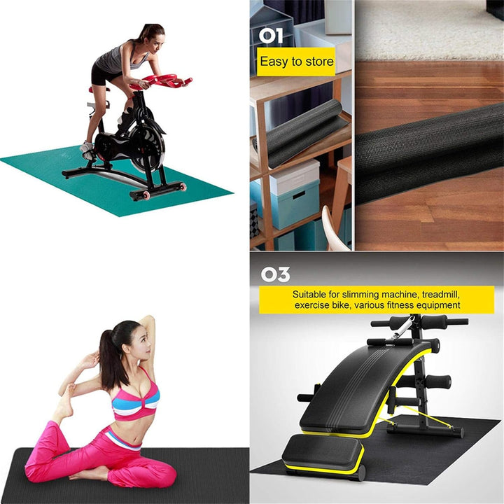 Strapazierfähige Bodenschutzmatte für Fitnessgeräte | rutschfest, geräuschdämmend | Zuschneidbare Tr