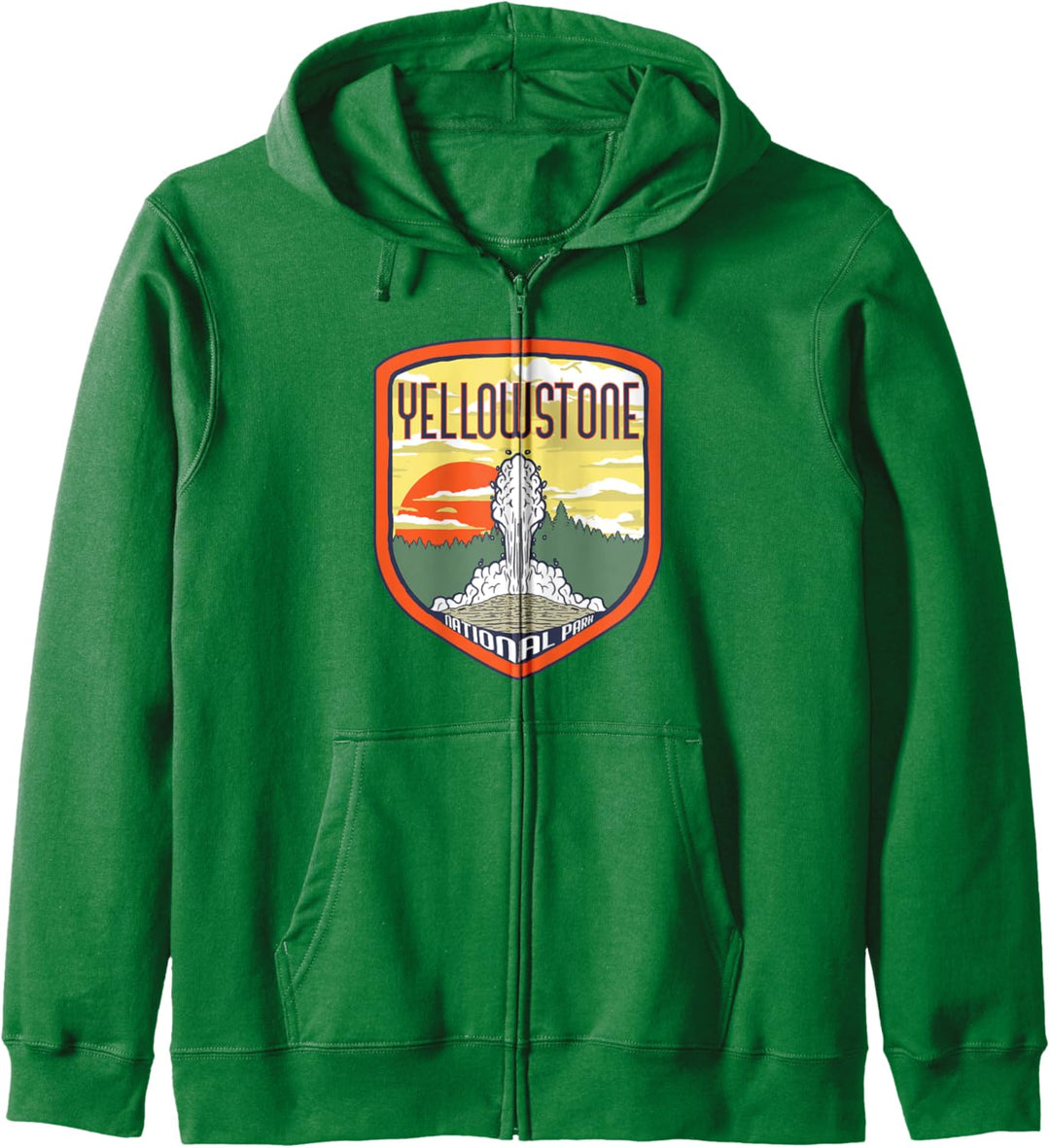 Retro Yellowstone National Park Old Faithful Geyser Graphic Kapuzenjacke