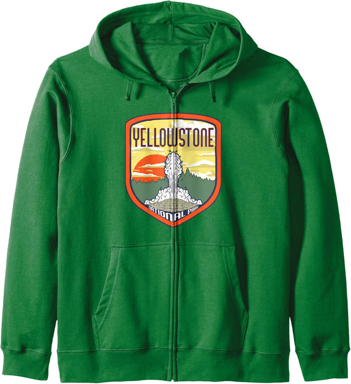 Retro Yellowstone National Park Old Faithful Geyser Graphic Kapuzenjacke