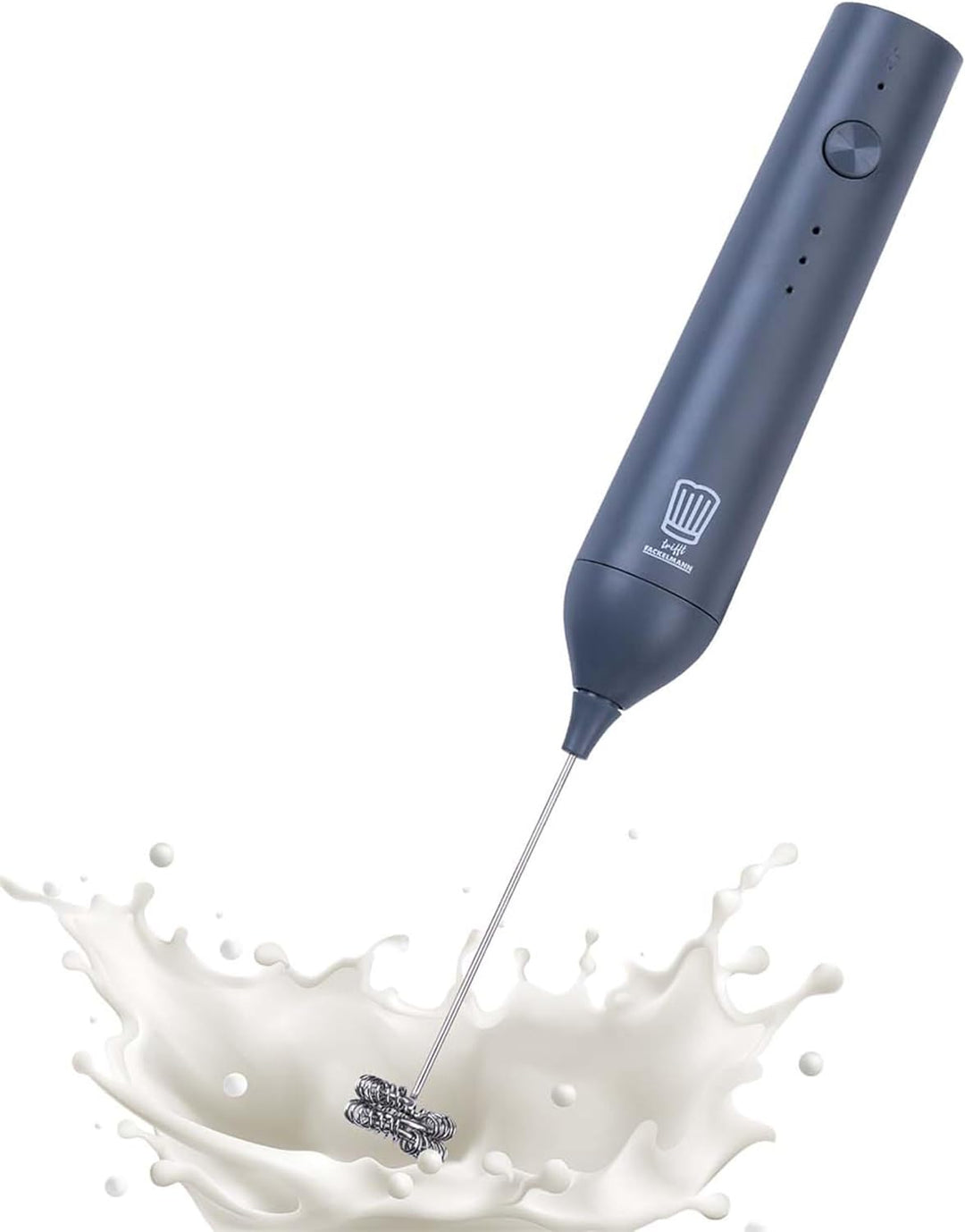 Chefkoch trifft Fackelmann Elektrischer Milchaufschäumer – inkl. 2 Schneebesen, USB-C wiederaufladba