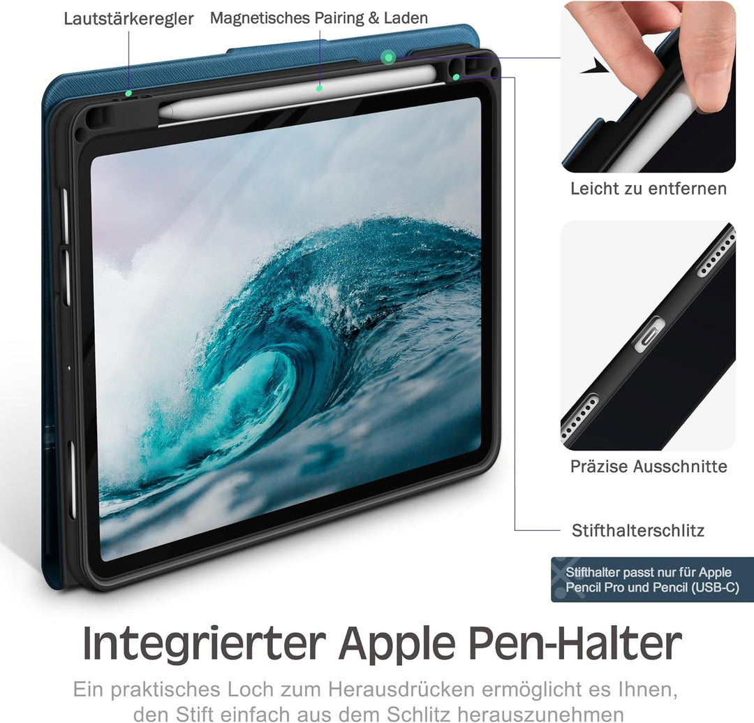 KingBlanc Hülle für iPad Air 5. Generation 2022 & 4. Generation 2020 10,9 Zoll mit Stifthalter, Auto