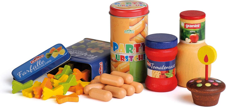 Erzi 28218 Sortierung Kinderparty aus Holz, Kaufladenartikel für Kinder, Rollenspiele.