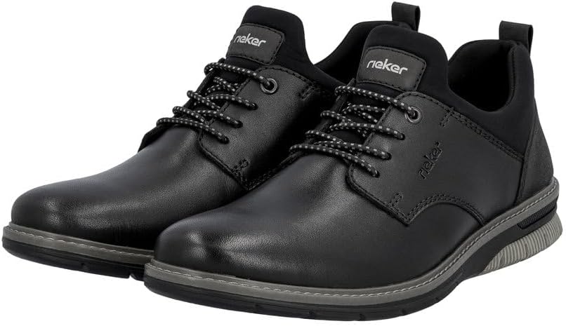 Rieker Herren 14454 Slipper 46 EU Weit Schwarz, 46 EU Weit Schwarz