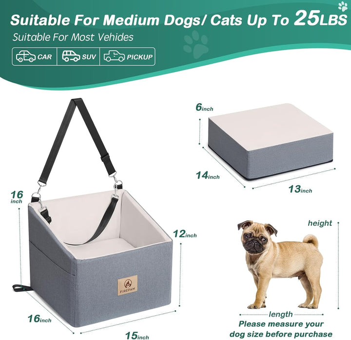 PAWBOSE Car Dog Seat, Auto-Hundesitz für kleine Hunde, Booster Hundesitz mit waschbarem, abnehmbarem