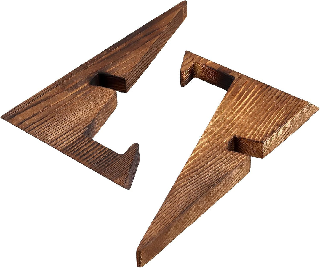 4 Stück Tellerständer Holz Fotoständer, Bilderrahmen Ständer Tellerhalter Aufsteller Holz Display St