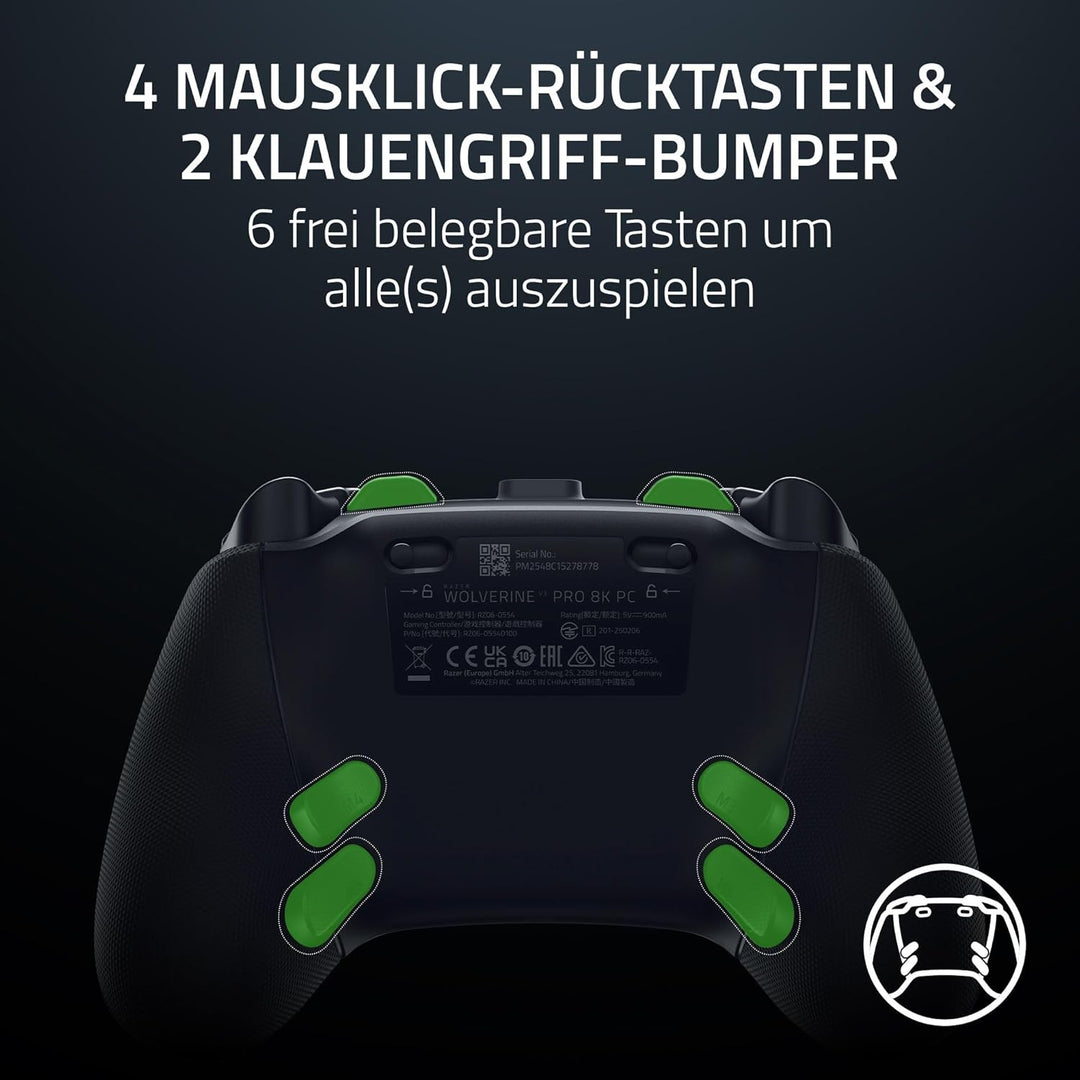 Razer Wolverine V3 Pro 8K PC - Kabelloser E-Sport-Controller für den PC (8K Hz HyperPolling, TMR-Ana