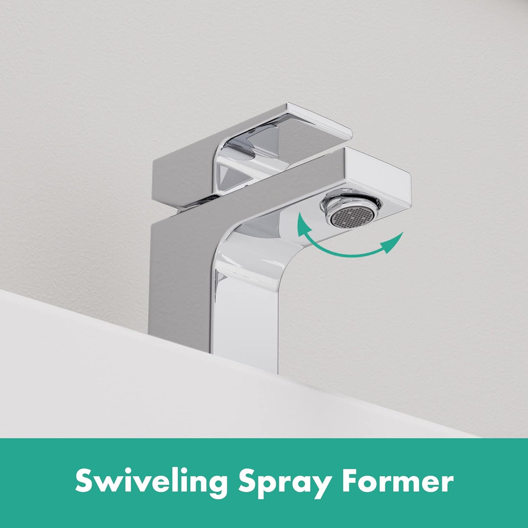 hansgrohe Vernis Shape - Waschtischarmatur ohne Ablauf, Wasserhahn Bad mit Auslauf Höhe 71 mm, Misch