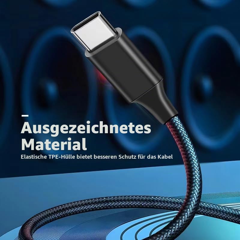 USB C auf Cinch Audio Kabel Type C auf 2RCA Stereo Adapterkabel kompatibel mit iPhone 15 -Serie, iPa